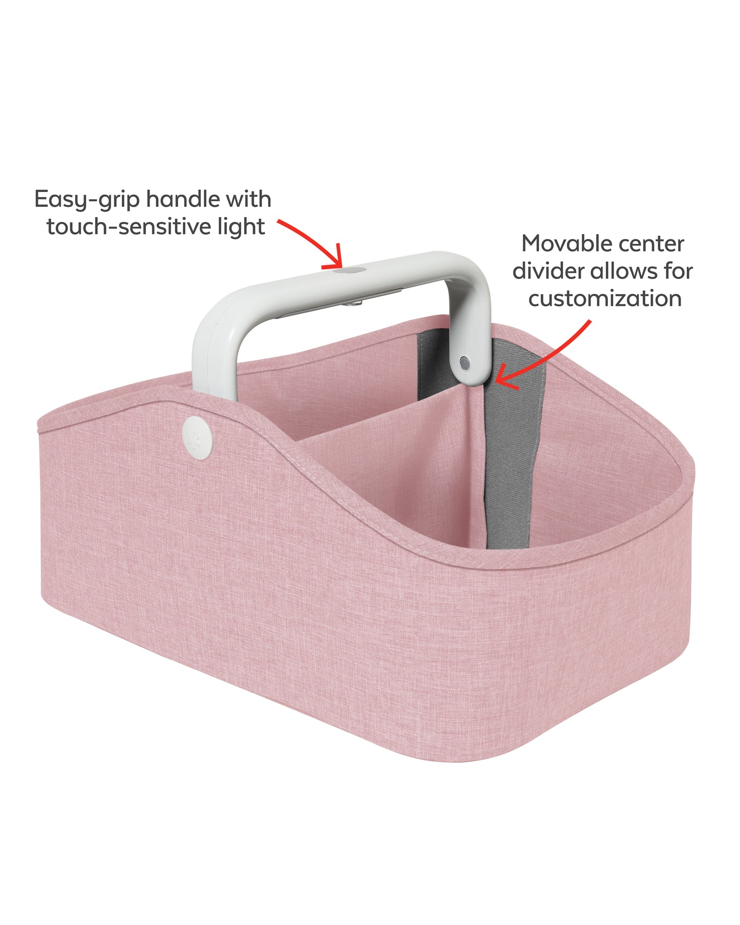 Nursery Style Light-Up Diaper Caddy - Pink