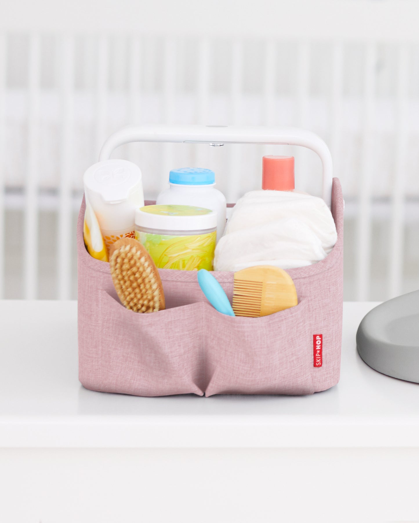 Nursery Style Light-Up Diaper Caddy - Pink