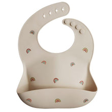 Load image into Gallery viewer, Silicone Baby Bib - Rainbows
