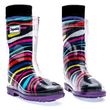 Load image into Gallery viewer, Rainbow Zebra Junior Welly Socks

