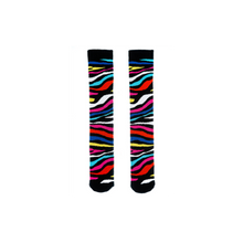 Load image into Gallery viewer, Rainbow Zebra Junior Welly Socks
