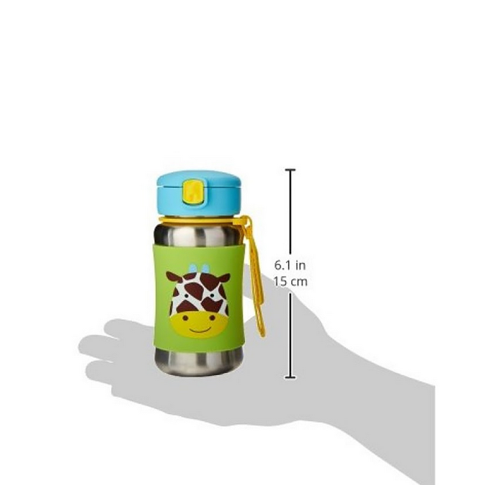 Zoo Stainless Steel Straw Bottle - Giraffe