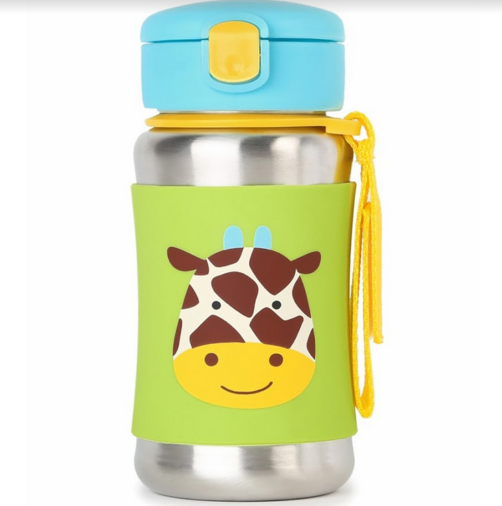 Zoo Stainless Steel Straw Bottle - Giraffe
