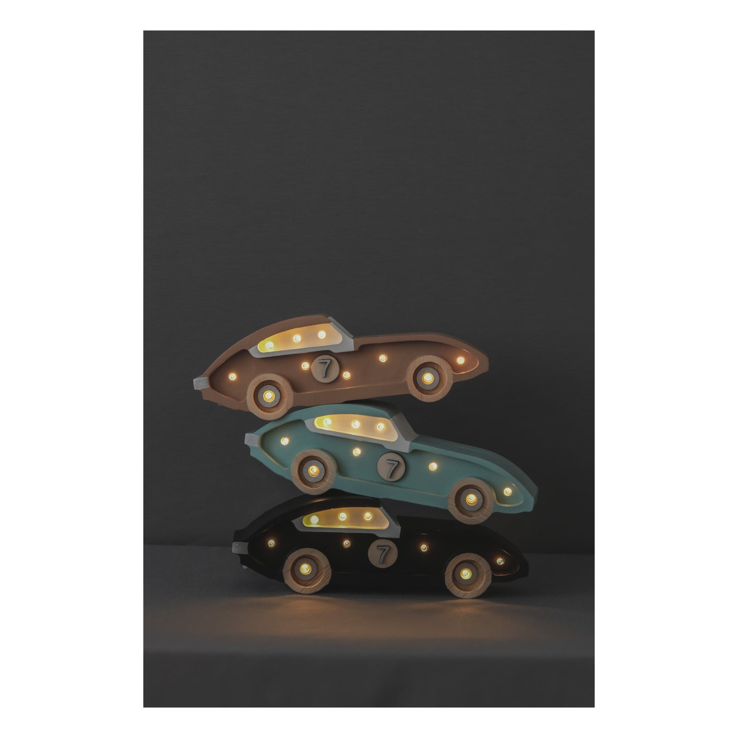 Little Lights Mini Race Car Lamp - Cappuccino