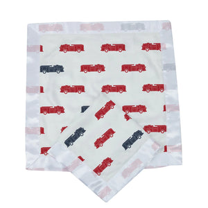 Blue and Red Fire Trucks Blankie