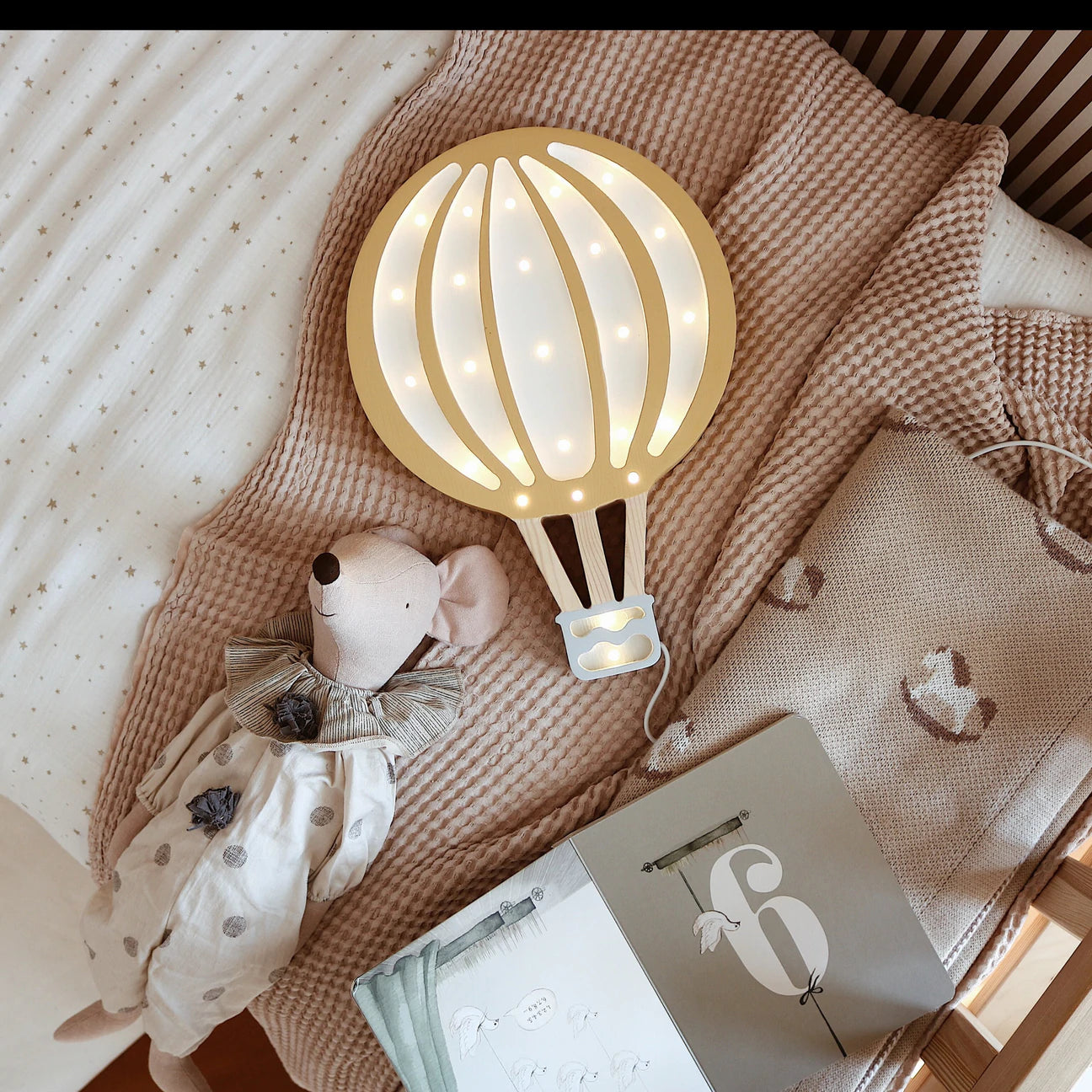 Little Lights Hot Air Balloon Lamp - Mustard