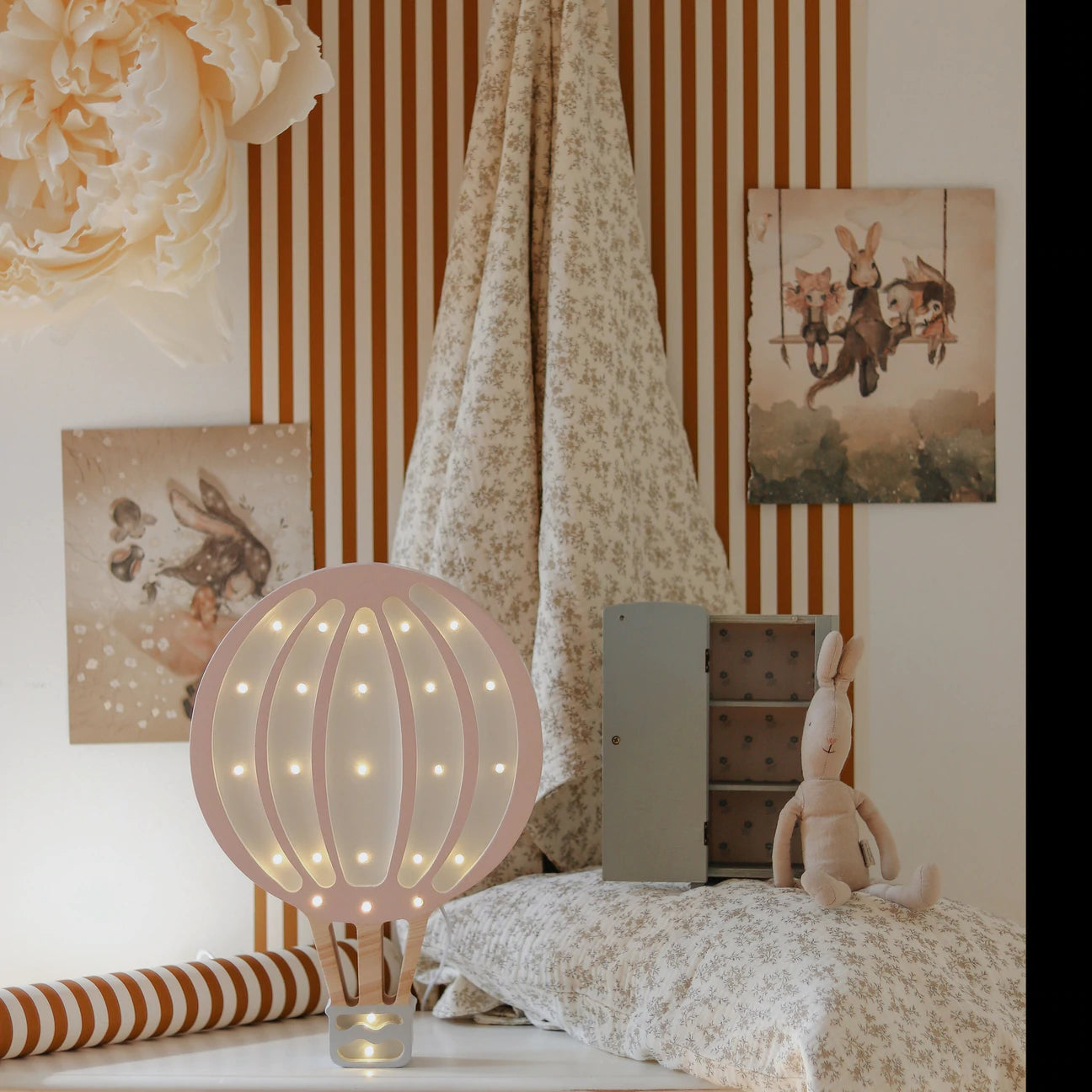 Little Lights Hot Air Balloon Lamp - Powder Pink
