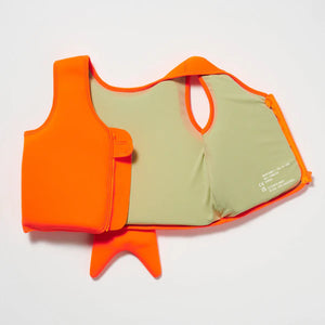 Swim Vest - Sonny the Sea Creature Neon Orange - 1-2 Years