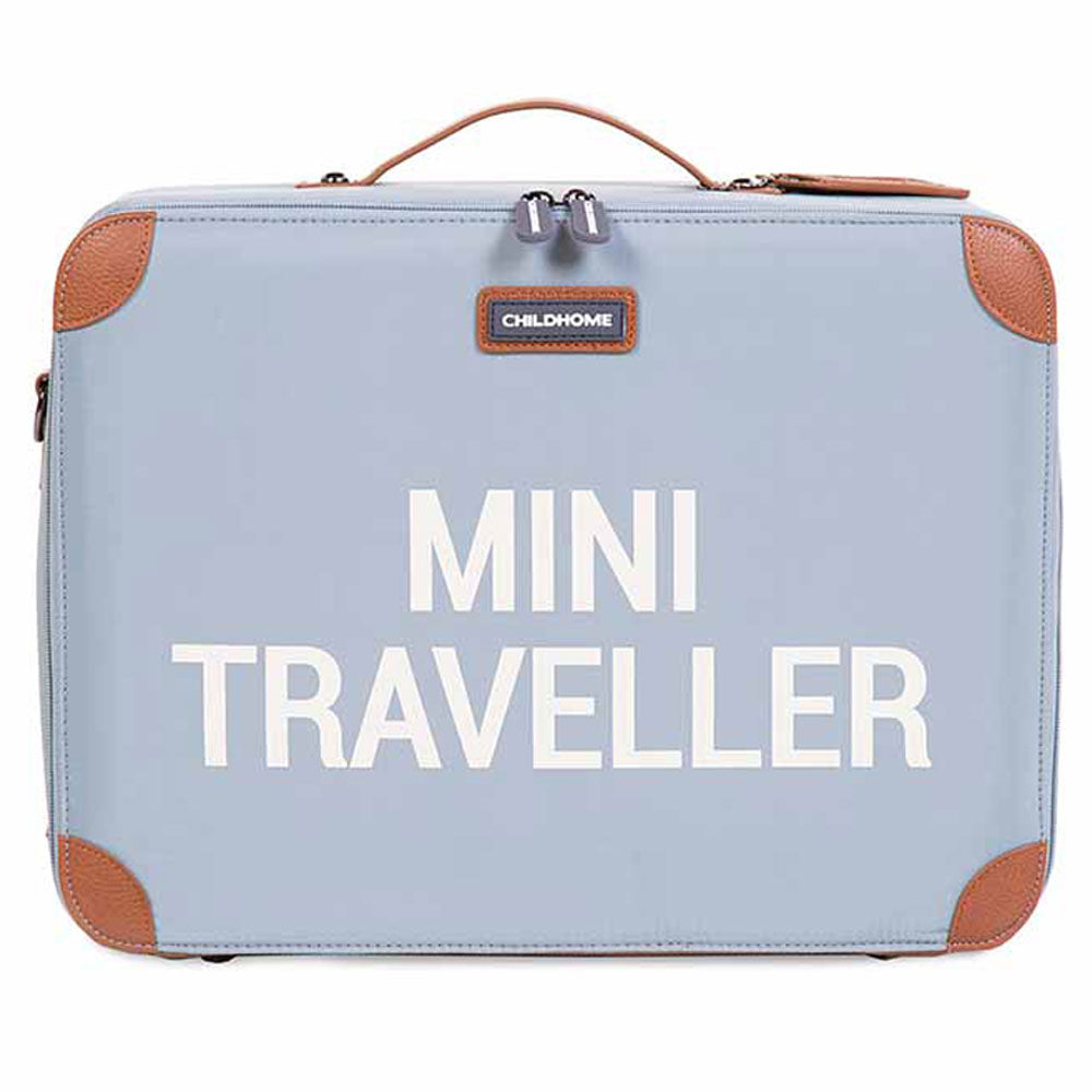 Mini Traveller Kids Suitcase - Grey Off White
