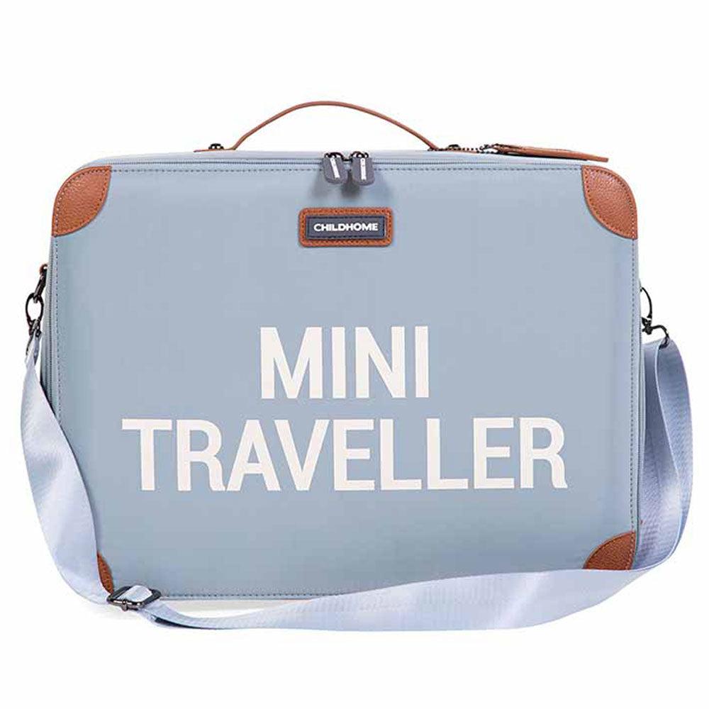 Mini Traveller Kids Suitcase - Grey Off White