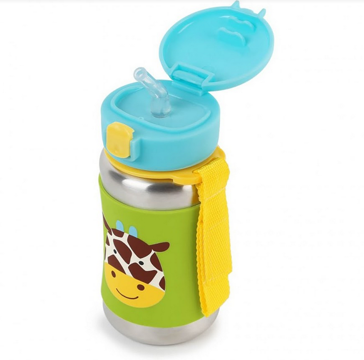 Zoo Stainless Steel Straw Bottle - Giraffe