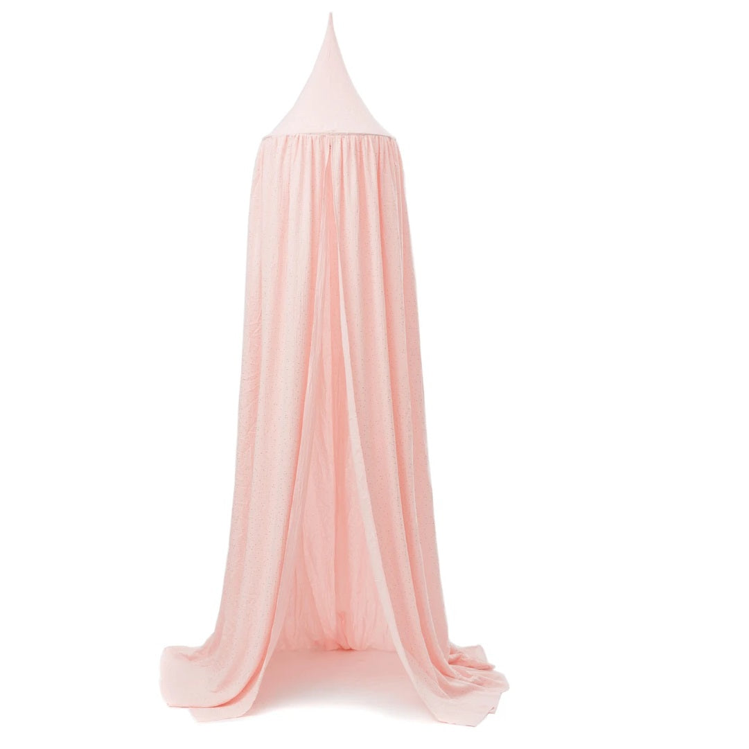Canopy Pink with Gold Dots