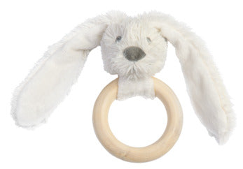 Ivory Rabbit Richie Wooden Teething Ring