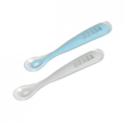 Silicone Spoon 1st Age 2pcs Set - Windy Blue