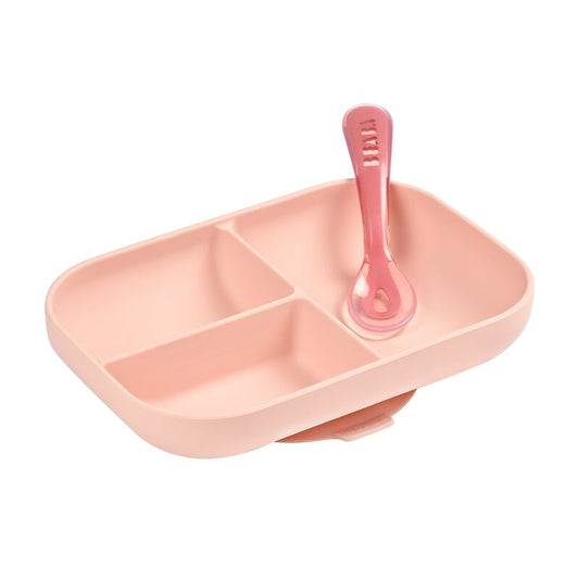 Silicone Suction Plate & Spoon - Pink