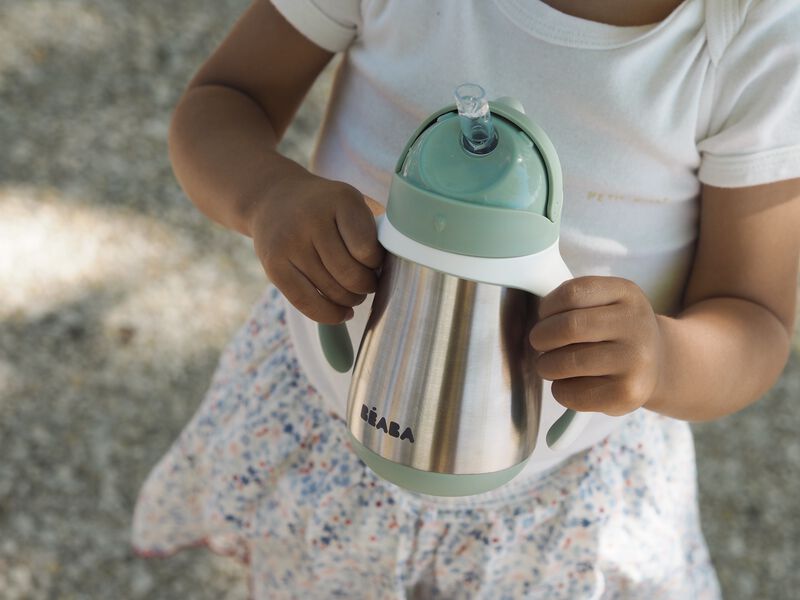 Stainless Steel Straw Cup - Sage Green