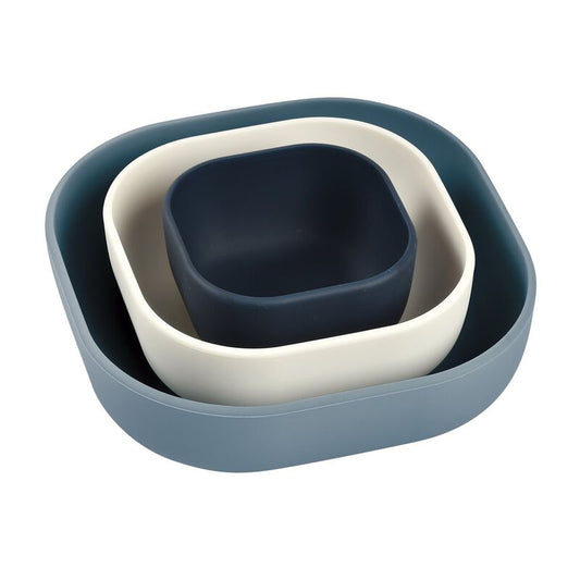 Silicone 3 Piece Nesting Bowl Set - Blue