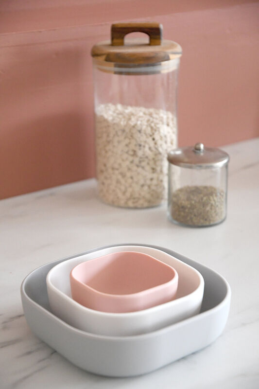 Silicone 3 Piece Nesting Bowl Set - Rose