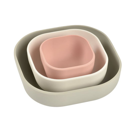 Silicone 3 Piece Nesting Bowl Set - Rose