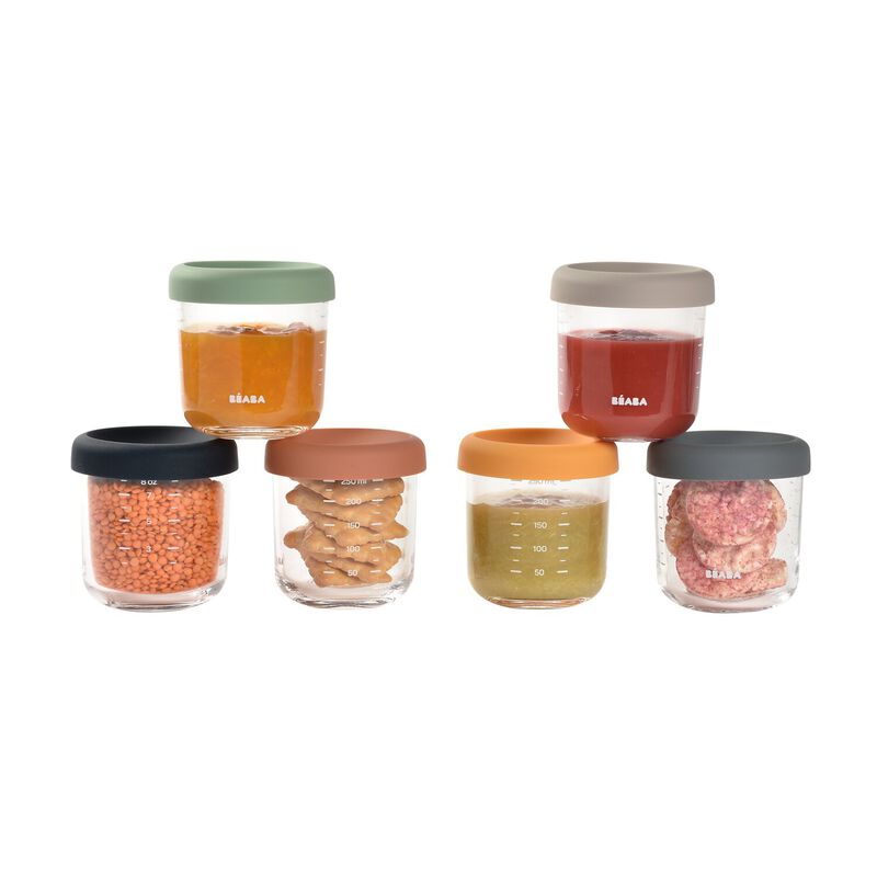 Set of 6 Glass Portion Jars - 250ML