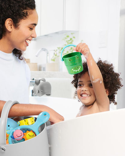 Zoo Stack & Pour Buckets Baby Bath Toy