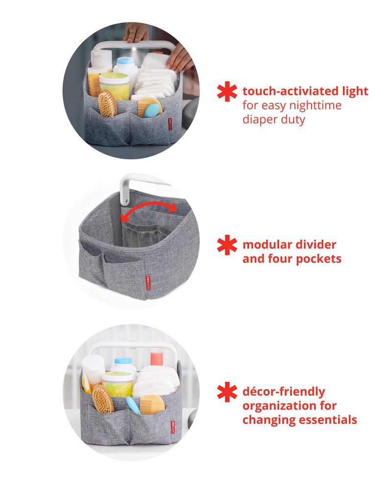 Nursery Style Light-Up Diaper Caddy - Oat