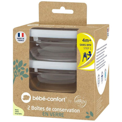 Food Containers 2x Glass Conservation Boxes