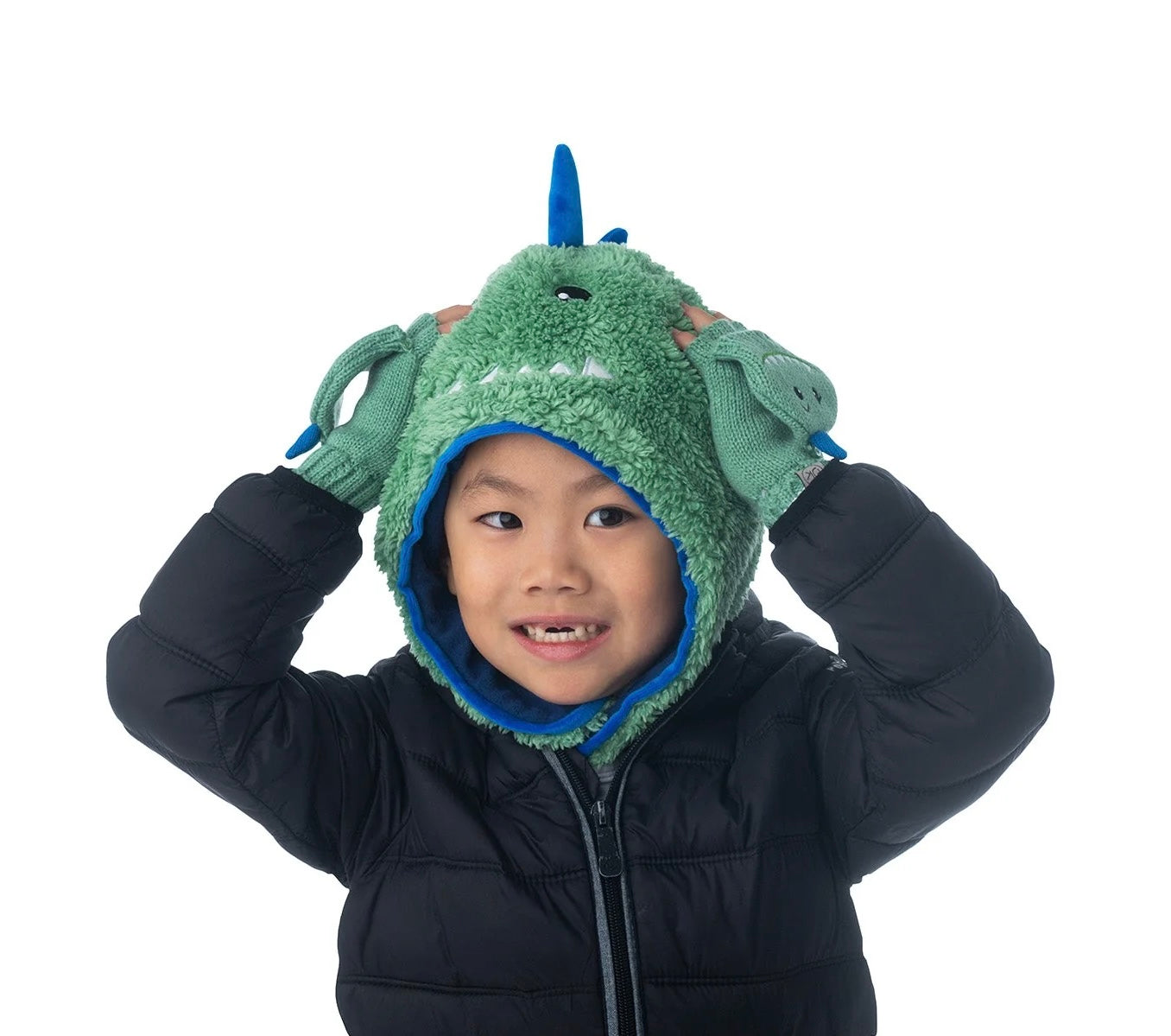Kids & Baby Reversible Sherpa Hat - Dinosaur & Astronaut (6m-2y)