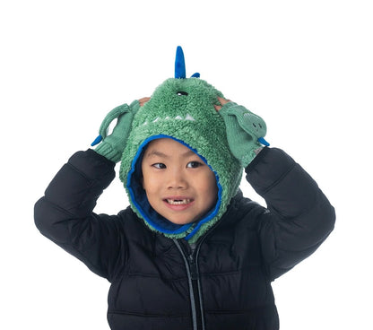 Kids & Baby Reversible Sherpa Hat - Dinosaur & Astronaut (6m-2y)