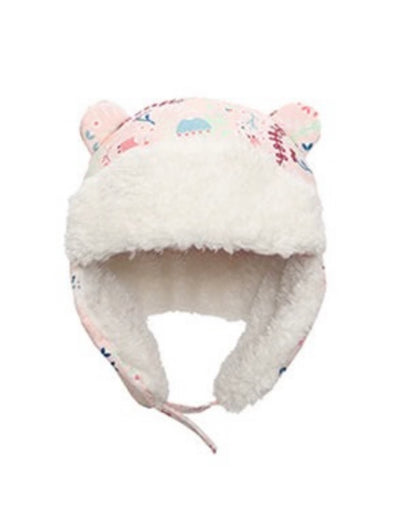 Kids & Baby Water Repellent Trapper Hat - Floral (2-4y)