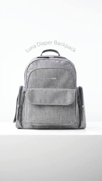 Luna Backpack Diaper Bag - Heather Grey