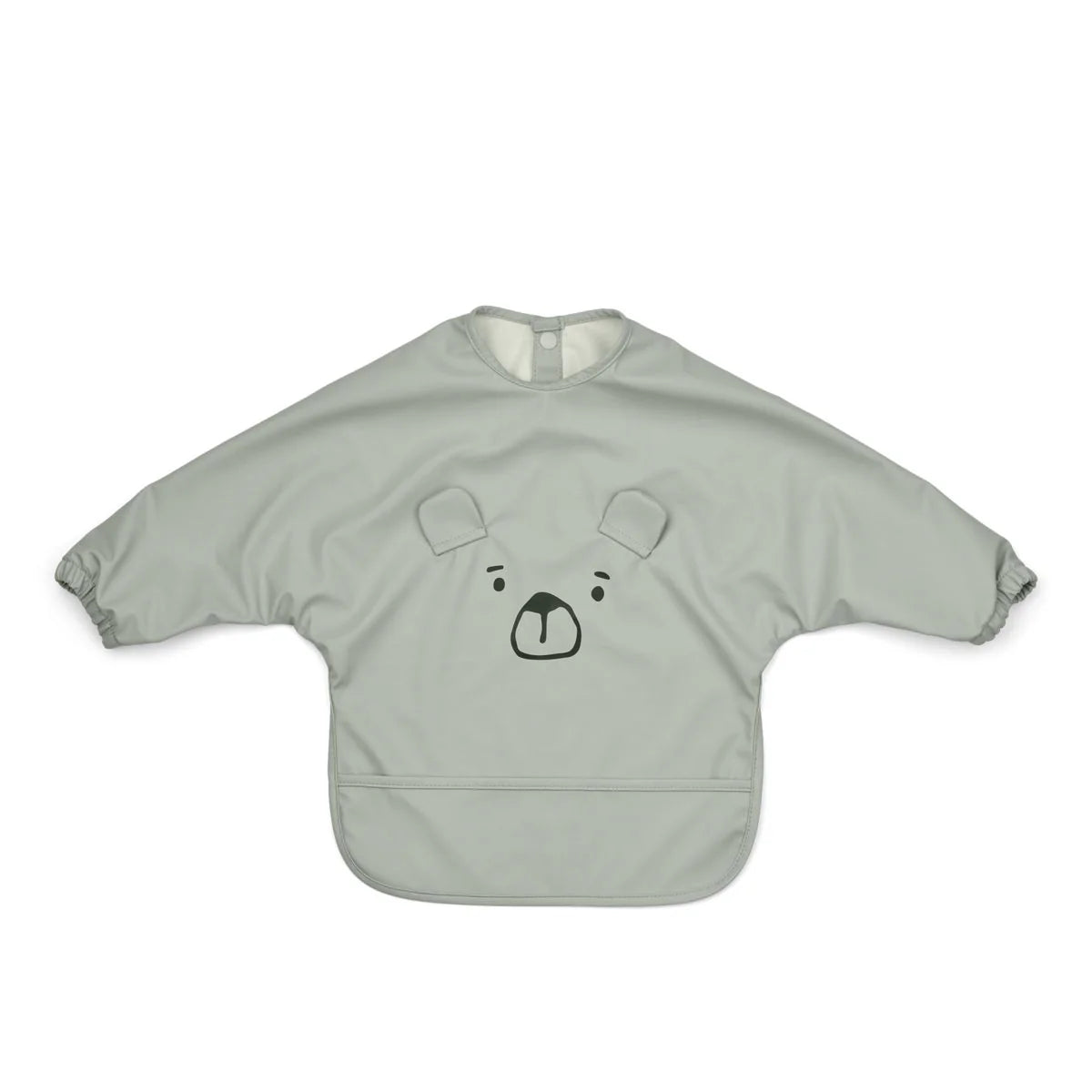 Merle Ruffle Cape Bib - Mr Bear / Dove Blue