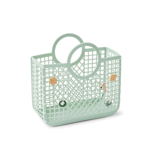 Samantha Basket with Charms - Light pepper mint