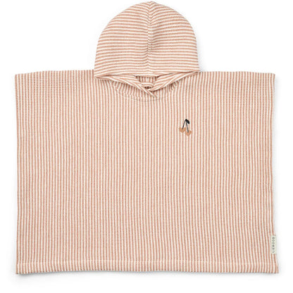 Paco Embroidery Poncho stripe - Tuscany rose / Creme de la creme