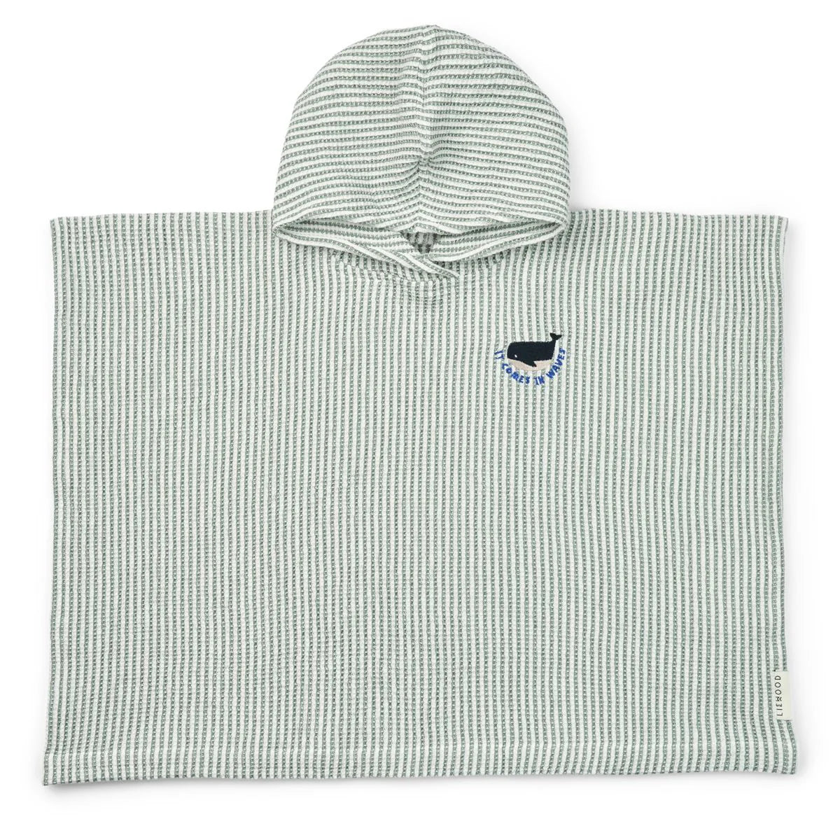 Paco Embroidery Poncho stripe - Peppermint / Creme de la creme