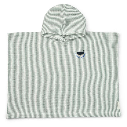 Paco Embroidery Poncho stripe - Peppermint / Creme de la creme