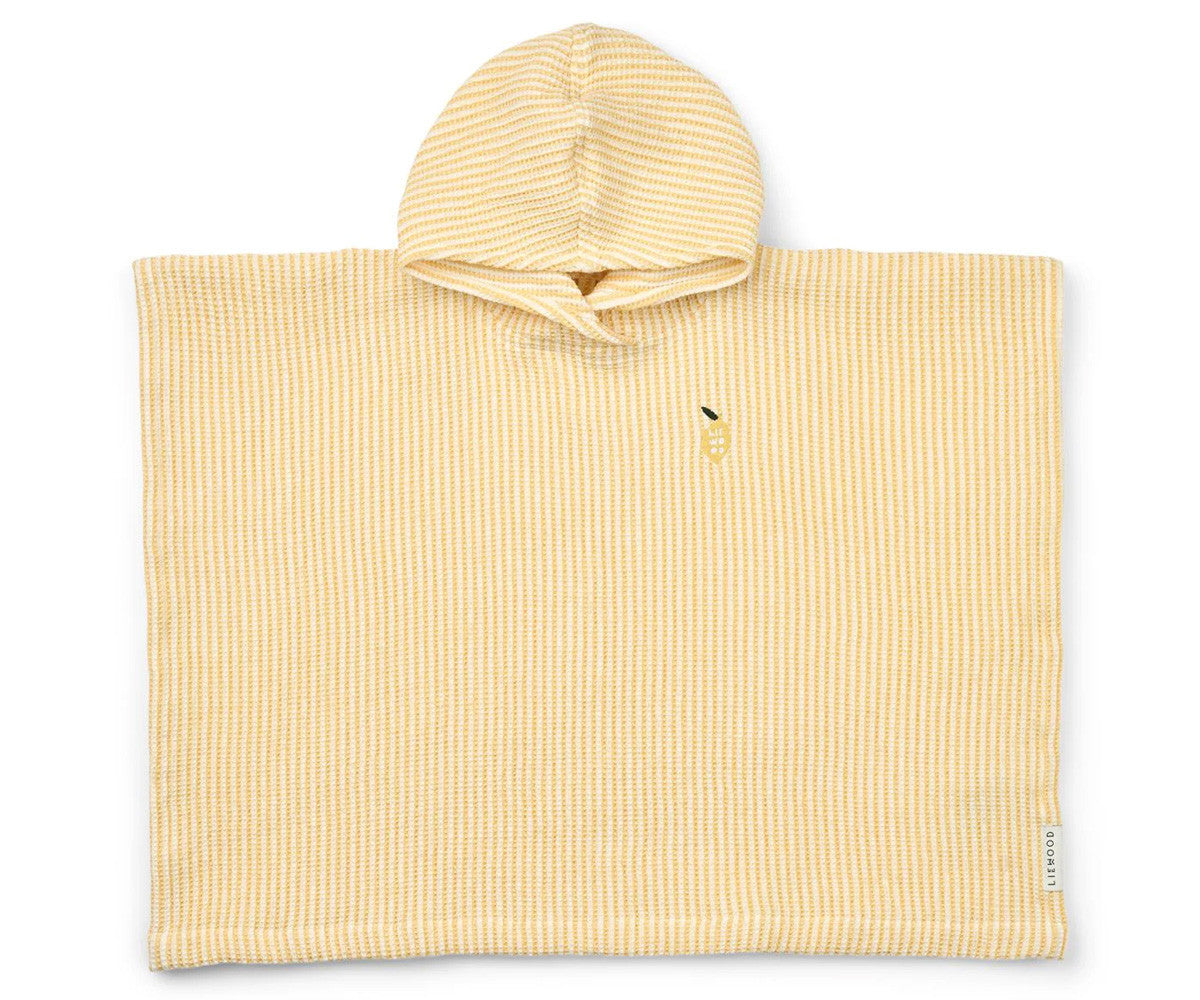Paco Embroidery Poncho stripe - Lemon Yellow / Creme de la creme
