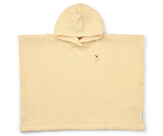 Paco Embroidery Poncho stripe - Lemon Yellow / Creme de la creme