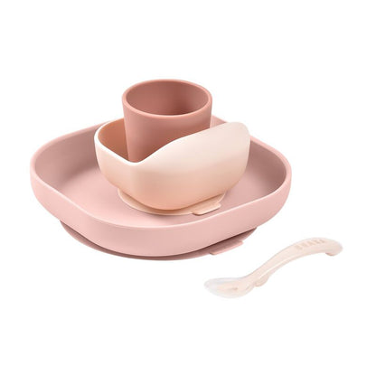 4-piece silicone dinner set - Cotton candy