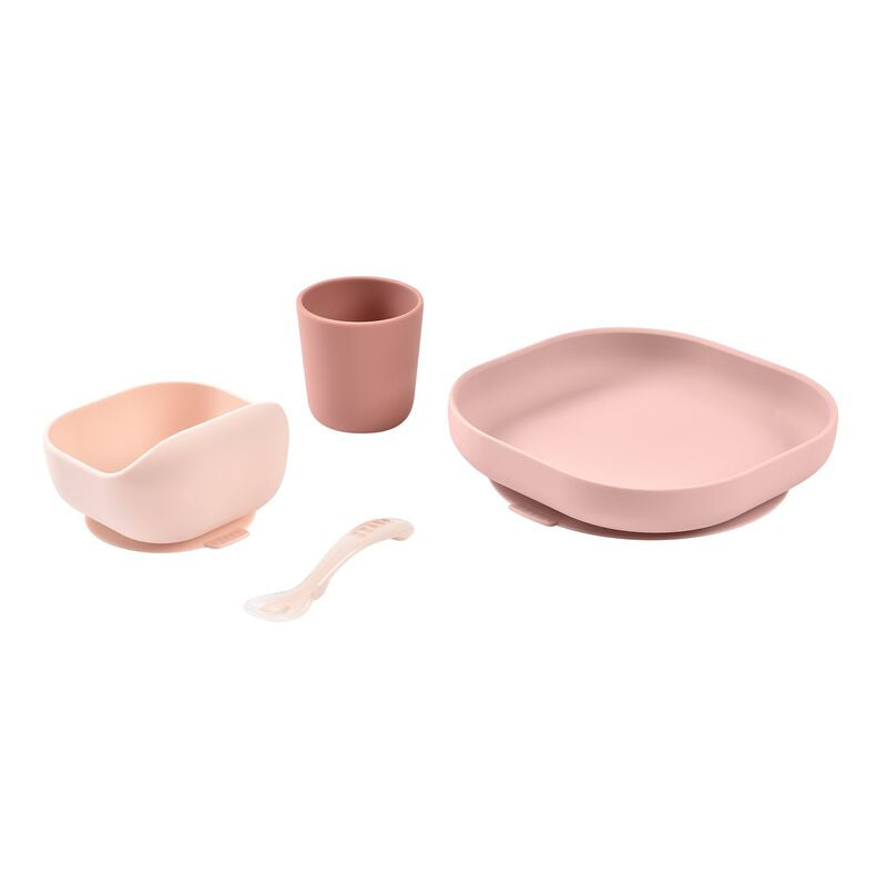 4-piece silicone dinner set - Cotton candy