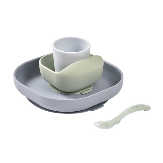 4-piece silicone dinner set - Pebble