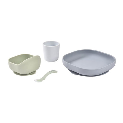 4-piece silicone dinner set - Pebble