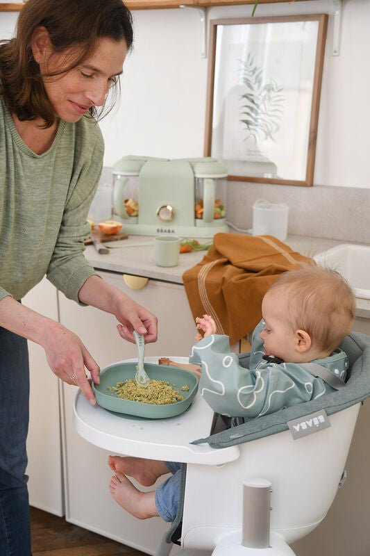 4-piece silicone dinner set - Sage Green / Misty green