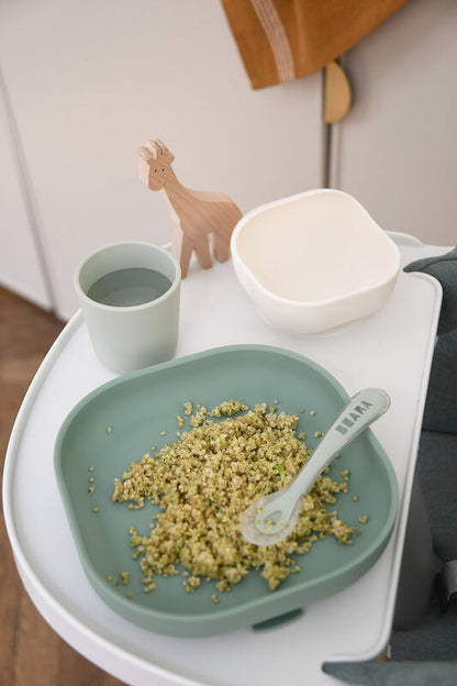 4-piece silicone dinner set - Sage Green / Misty green