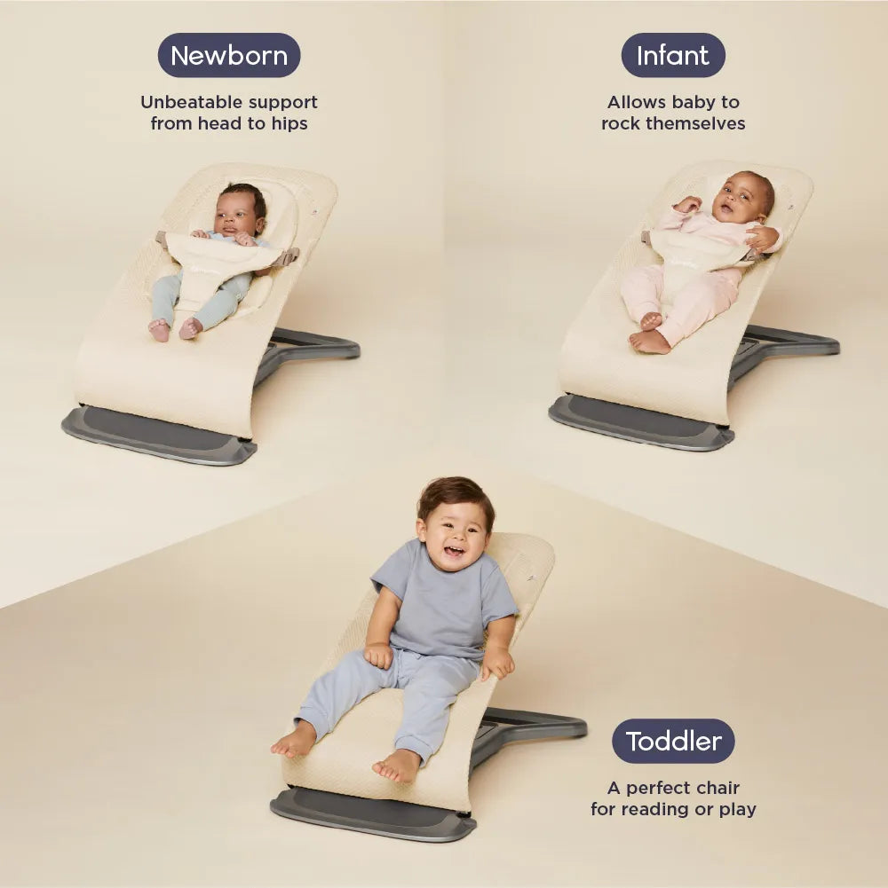 3-IN-1 Evolve Mesh Baby Bouncer - Cream