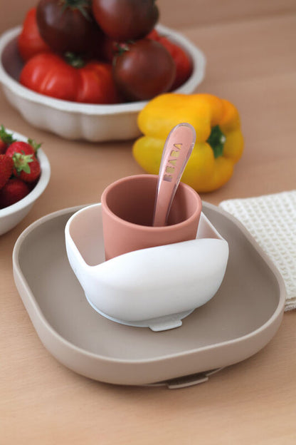 4-piece silicone dinner set - Terracotta / Gazelle