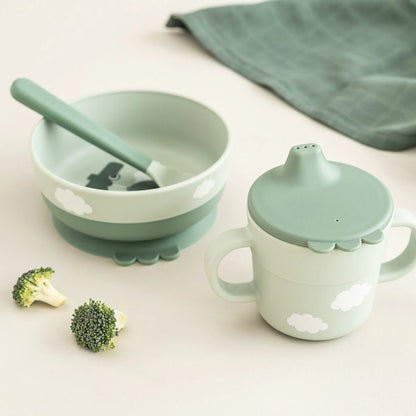 Foodie First Meal Set - 3 Pcs - Happy Clouds - Green