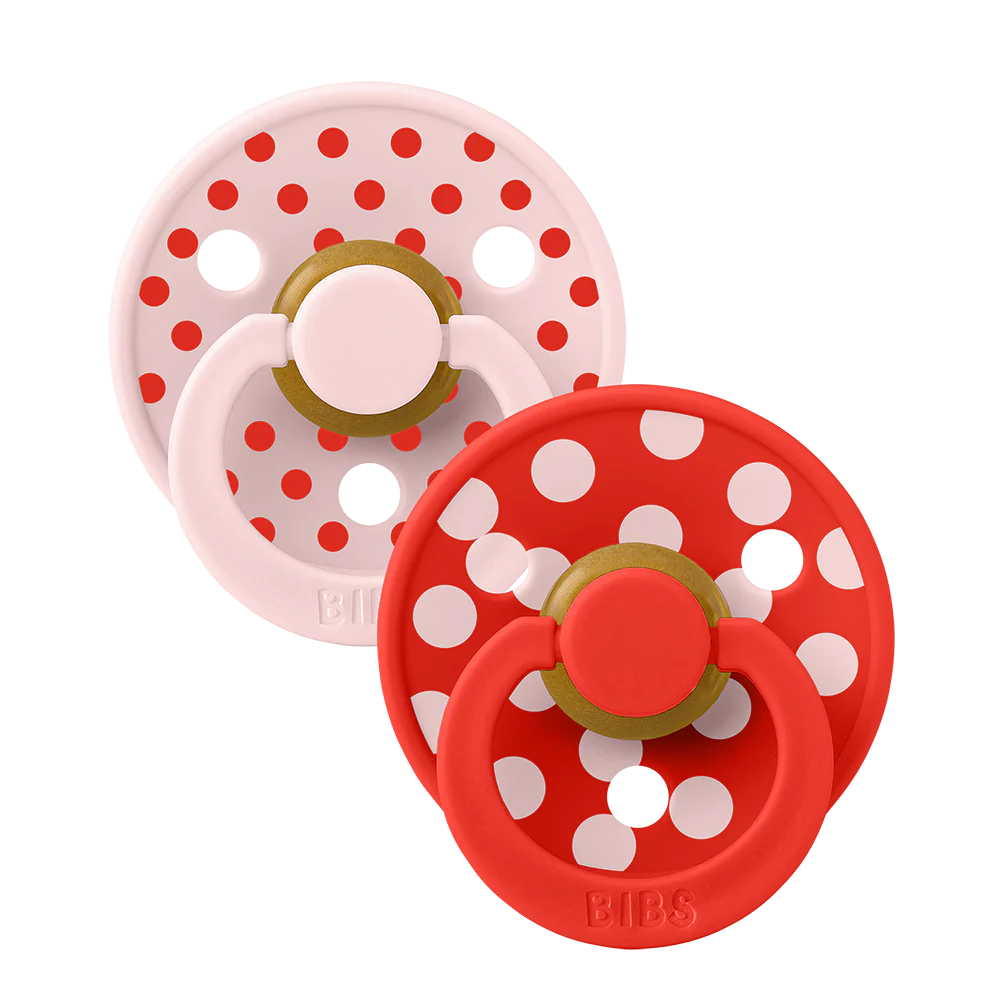 BIBS - Studio - Polka - Size 2 - Blossom/Candy Apple