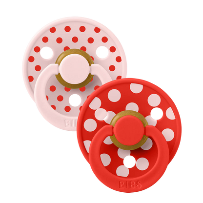 BIBS - Studio - Polka - Size 2 - Blossom/Candy Apple