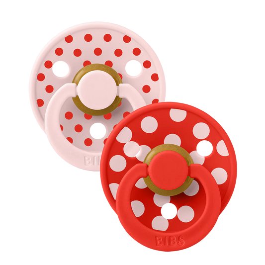 BIBS - Studio - Polka - Size 2 - Blossom/Candy Apple